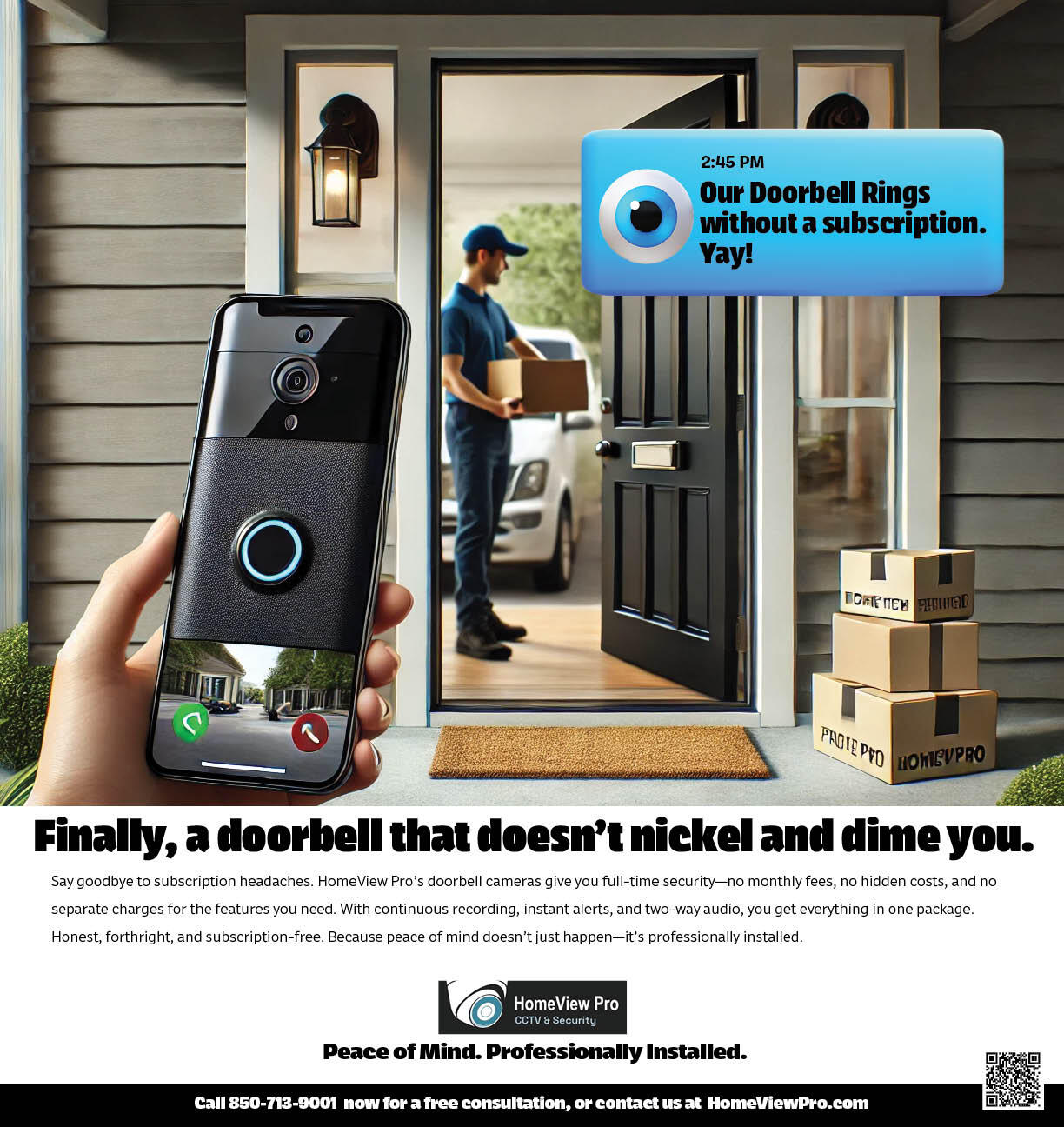 HomeView Security Subscription-Free Doorbell